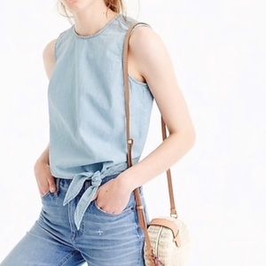 J Crew Chambray Denim Tie Tank